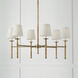 Tulum 6 Light 38 inch Matte Brass Chandelier Ceiling Light