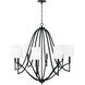Sylvia 8 Light 38 inch Matte Black Chandelier Ceiling Light