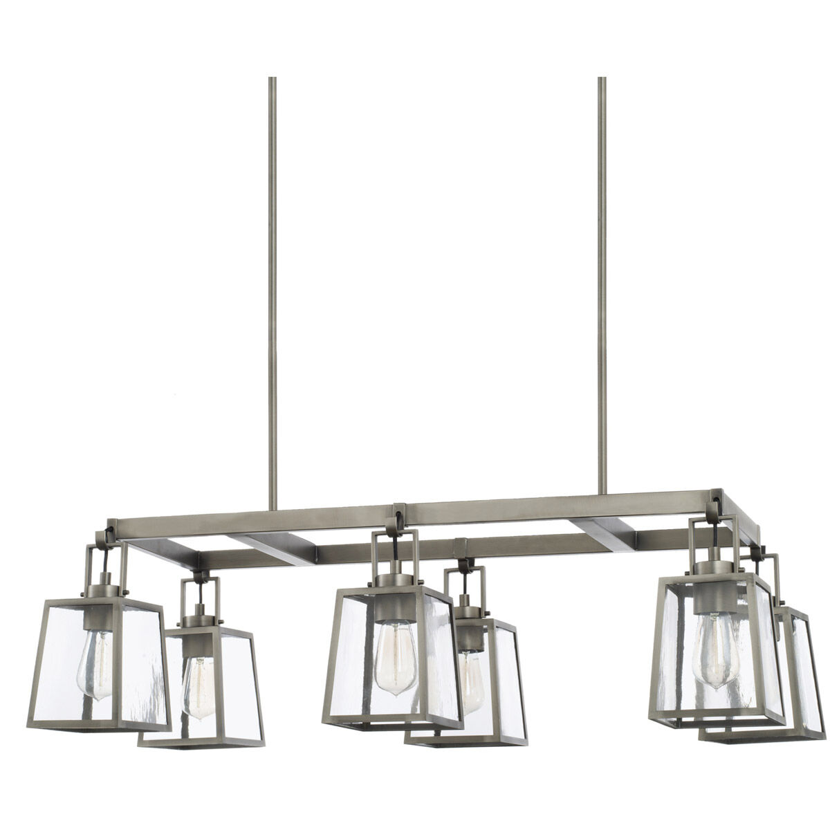 Kenner 6 Light 39.5 inch Antique Nickel Island Ceiling Light