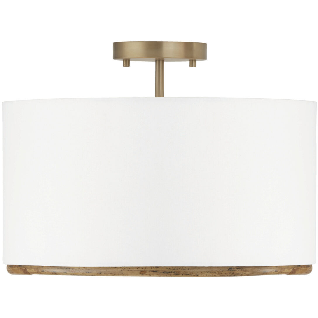 Soleil 3 Light 16.75 inch Matte Brass Semi-Flush Mount Ceiling Light, Convertible Dual Mount