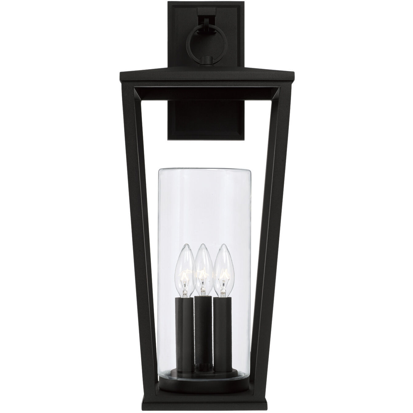 Elliott 3 Light 23.75 inch Black Outdoor Wall Lantern