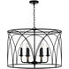 Amara 6 Light 28 inch Matte Black with Brass Pendant Ceiling Light
