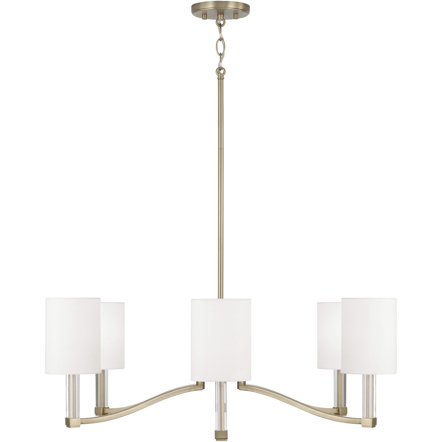 Ingrid 6 Light 32 inch Matte Brass Chandelier Ceiling Light