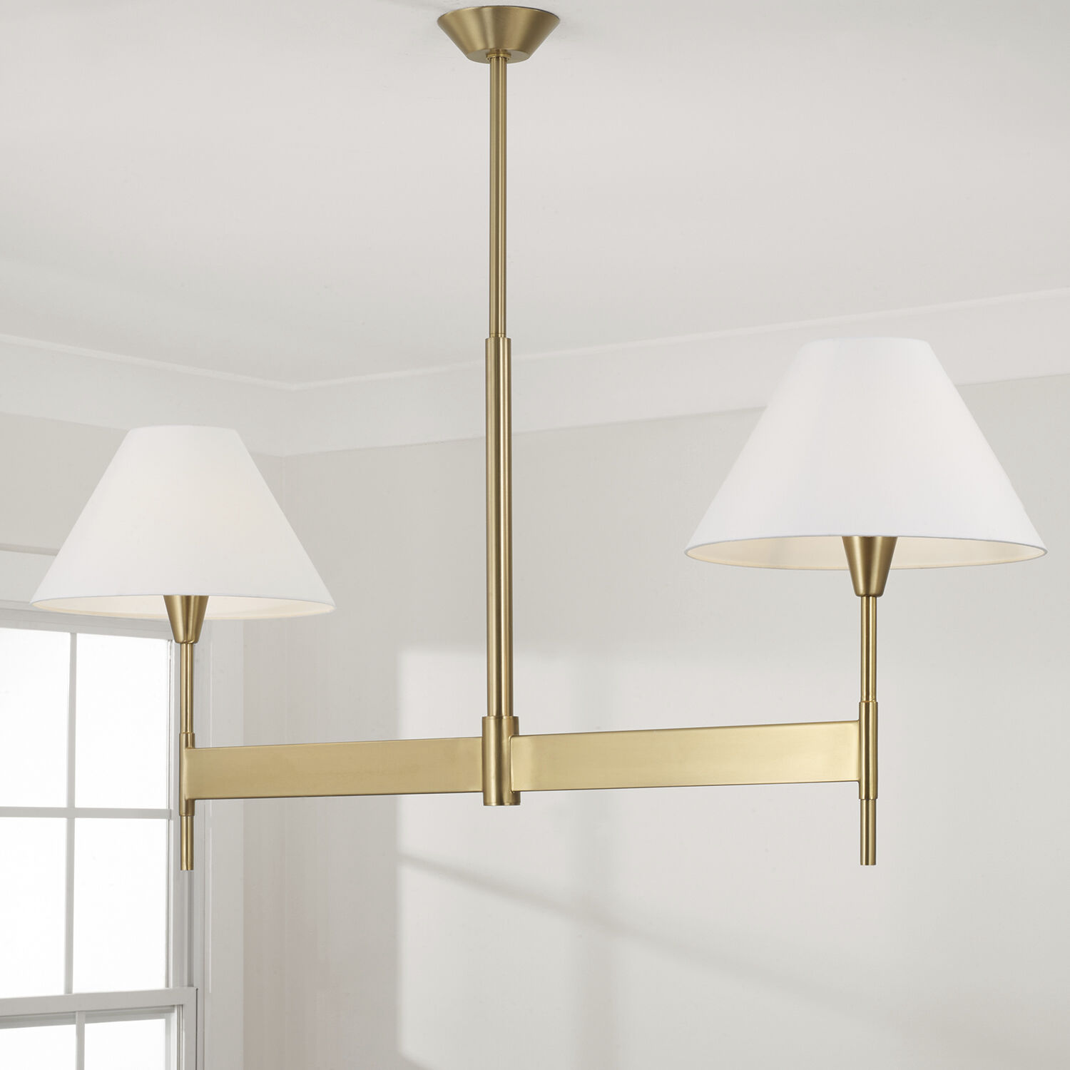 Leland 2 Light 50 inch Aged Brass Island Light Ceiling Light