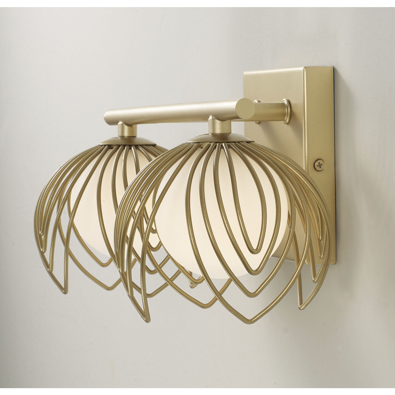 Flora 2 Light 14 inch Buffed Gold Vanity Light Wall Light