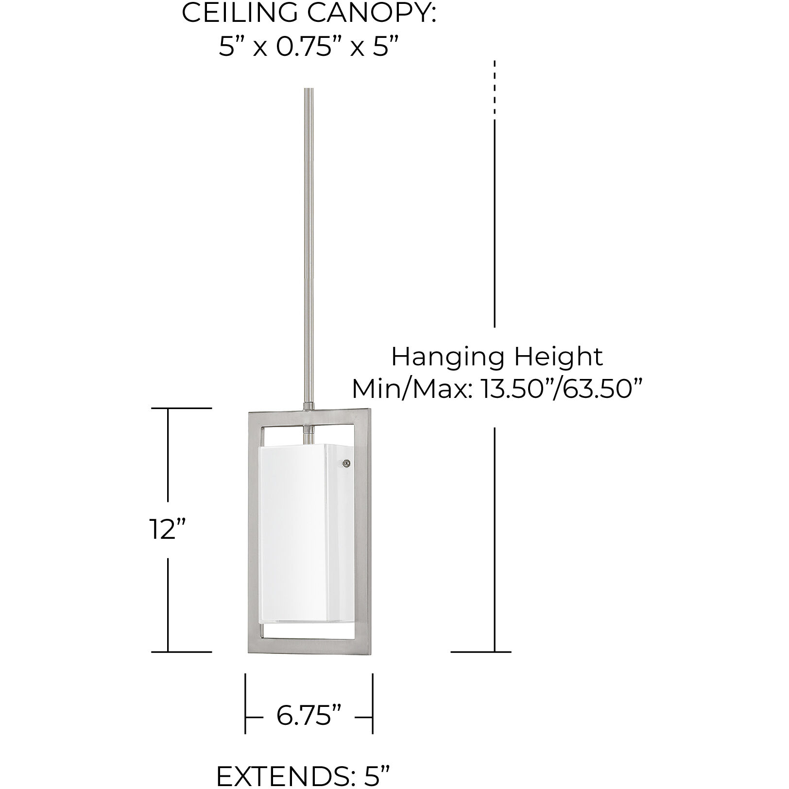 Tahoe 1 Light 7 inch Brushed Nickel Pendant Ceiling Light