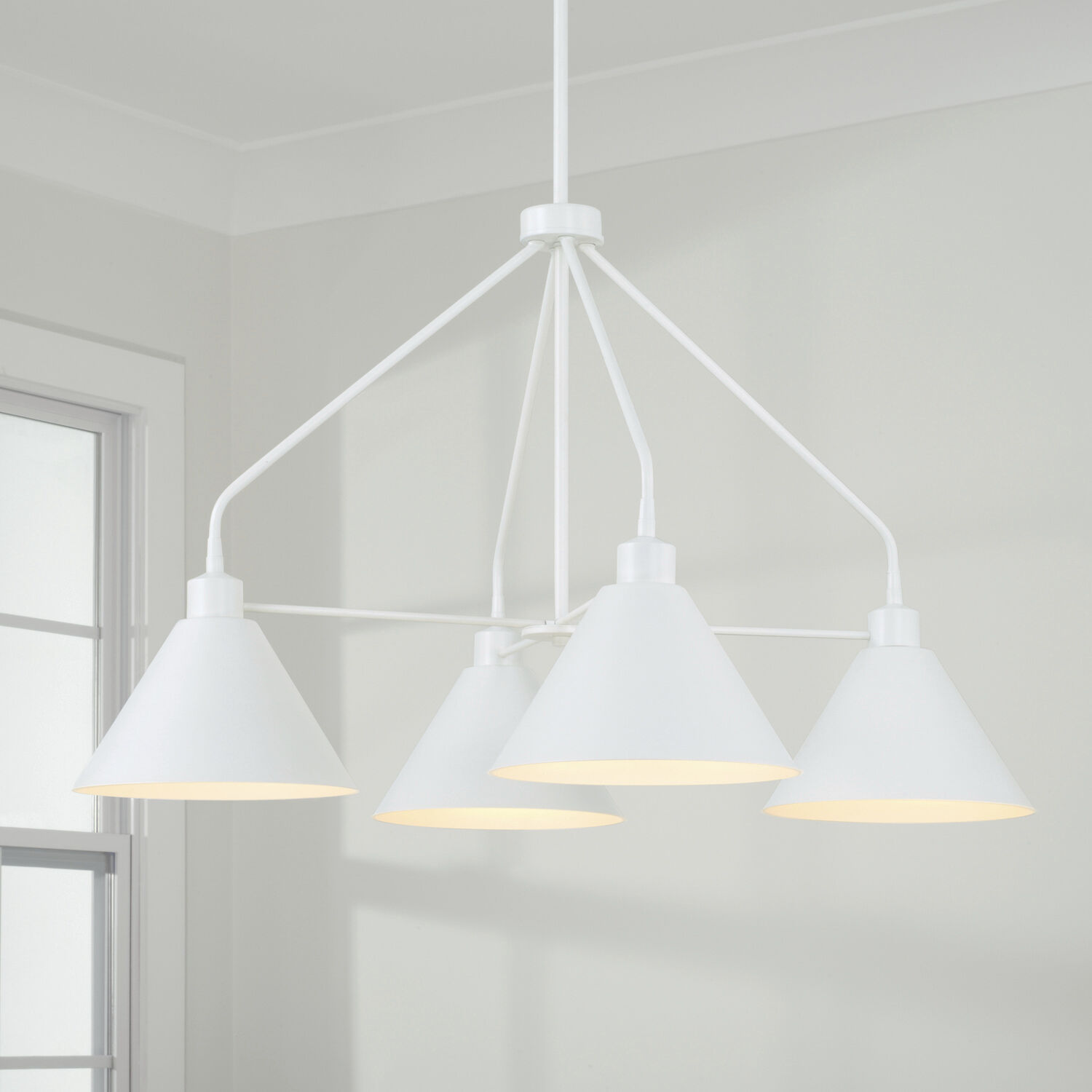 Alden 4 Light 32.5 inch Matte White Chandelier Ceiling Light