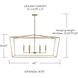 Thea 6 Light 42 inch Aged Brass Island Ceiling Light