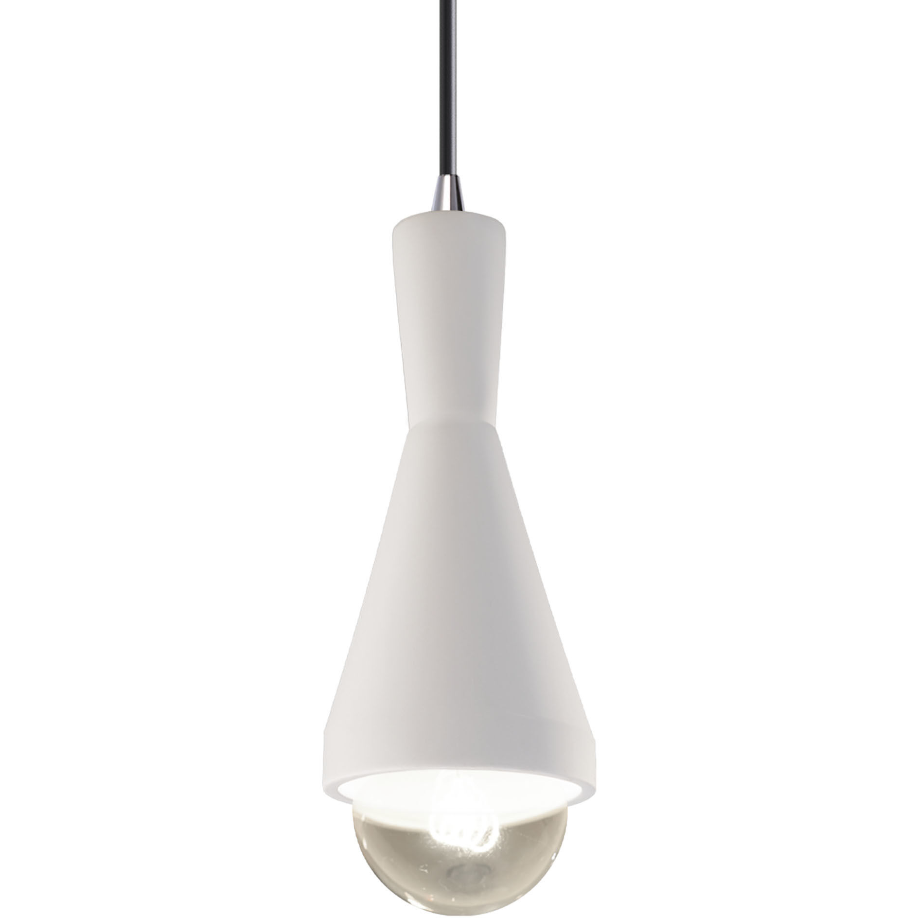 Radiance Collection LED 5 inch White Crackle with Polished Chrome Pendant Ceiling Light