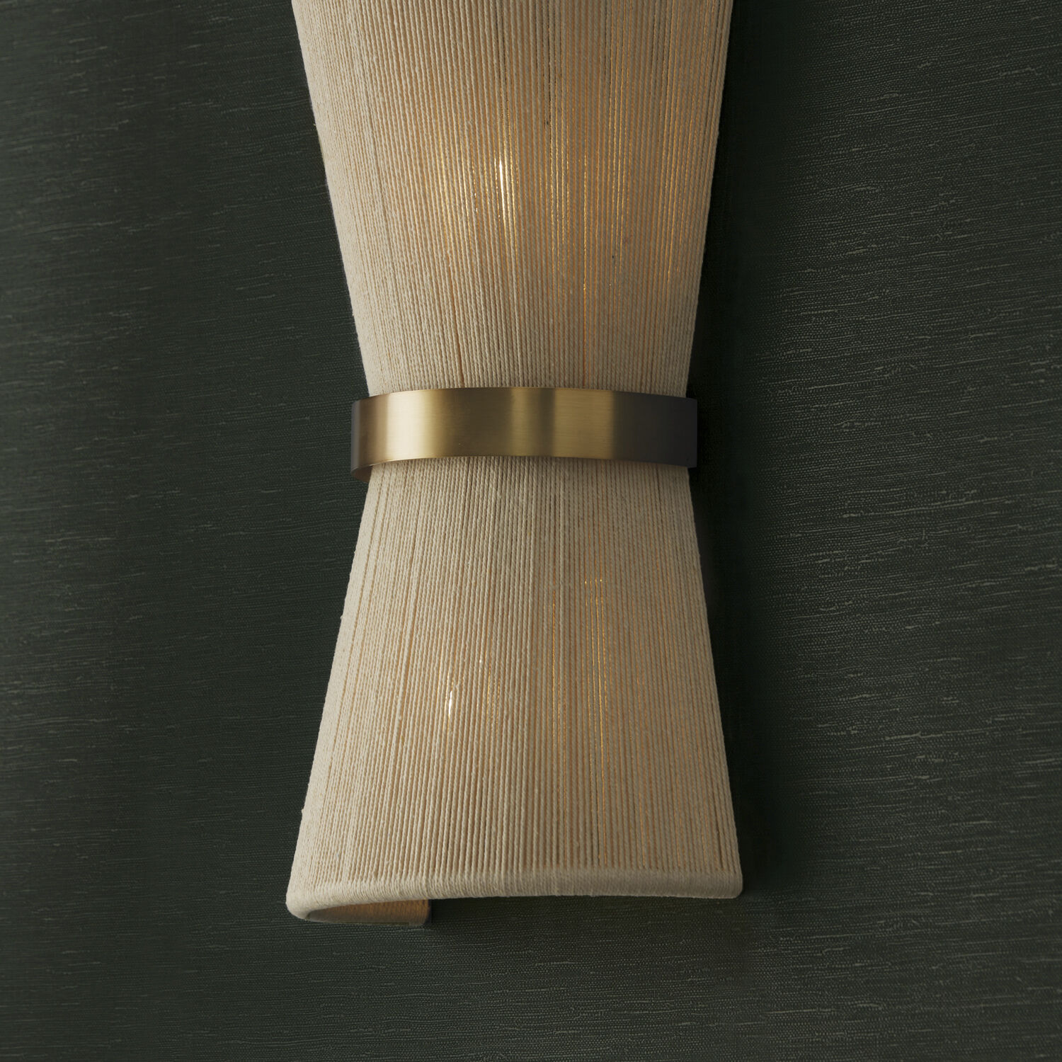 Cecilia 2 Light 8.75 inch Bleached Natural Rope and Patinaed Brass Sconce Wall Light