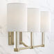Ingrid 3 Light 24 inch Matte Brass Vanity Light Wall Light