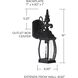 French Country 1 Light 16 inch Black Outdoor Wall Lantern
