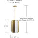 Marcell LED 12 inch Aged Brass Pendant Ceiling Light