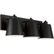 Alden 3 Light 24 inch Matte Black Vanity Light Wall Light