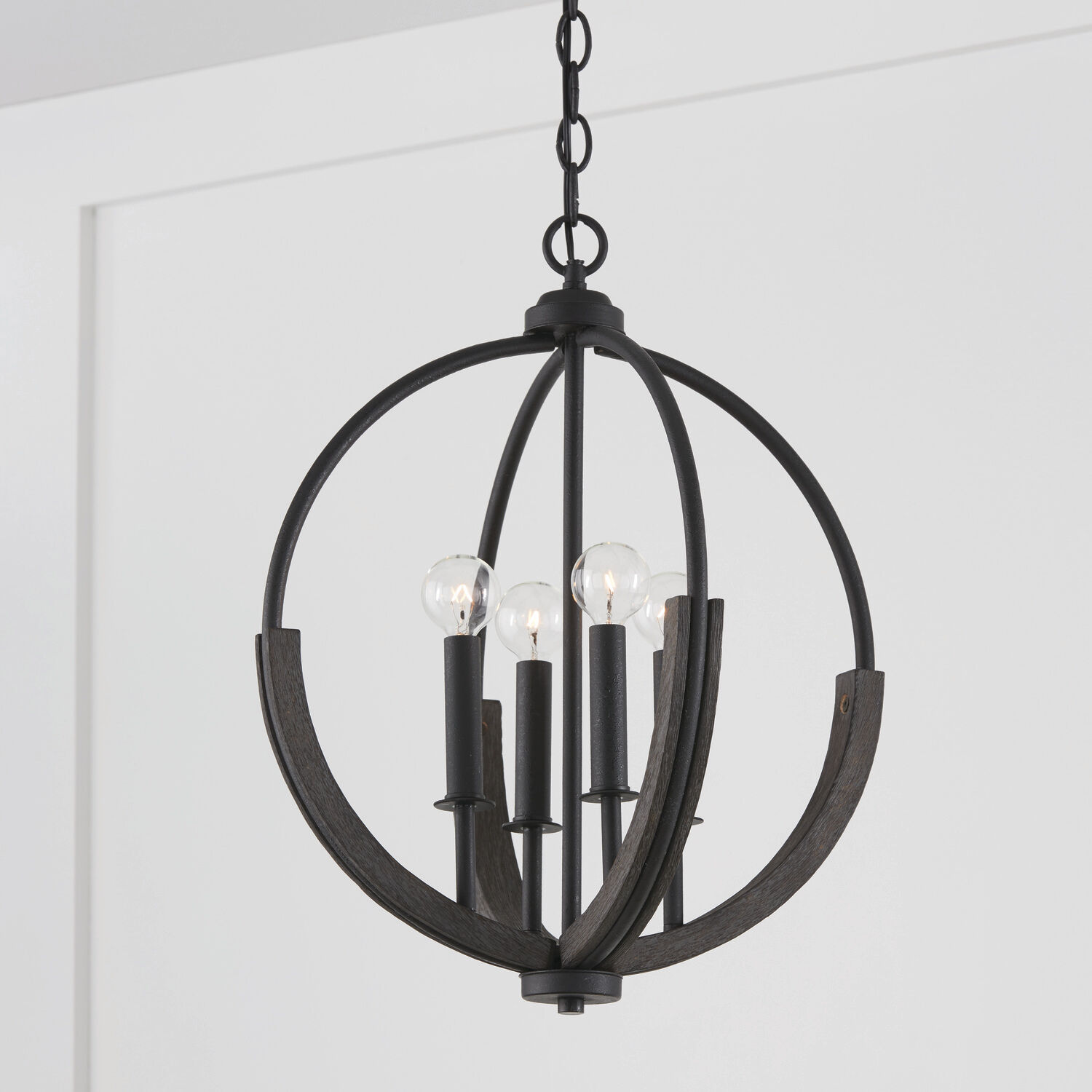Clive 4 Light 15.5 inch Carbon Grey and Black Iron Pendant Ceiling Light