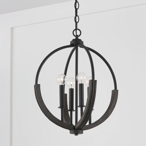 Clive 4 Light 15.5 inch Carbon Grey and Black Iron Pendant Ceiling Light