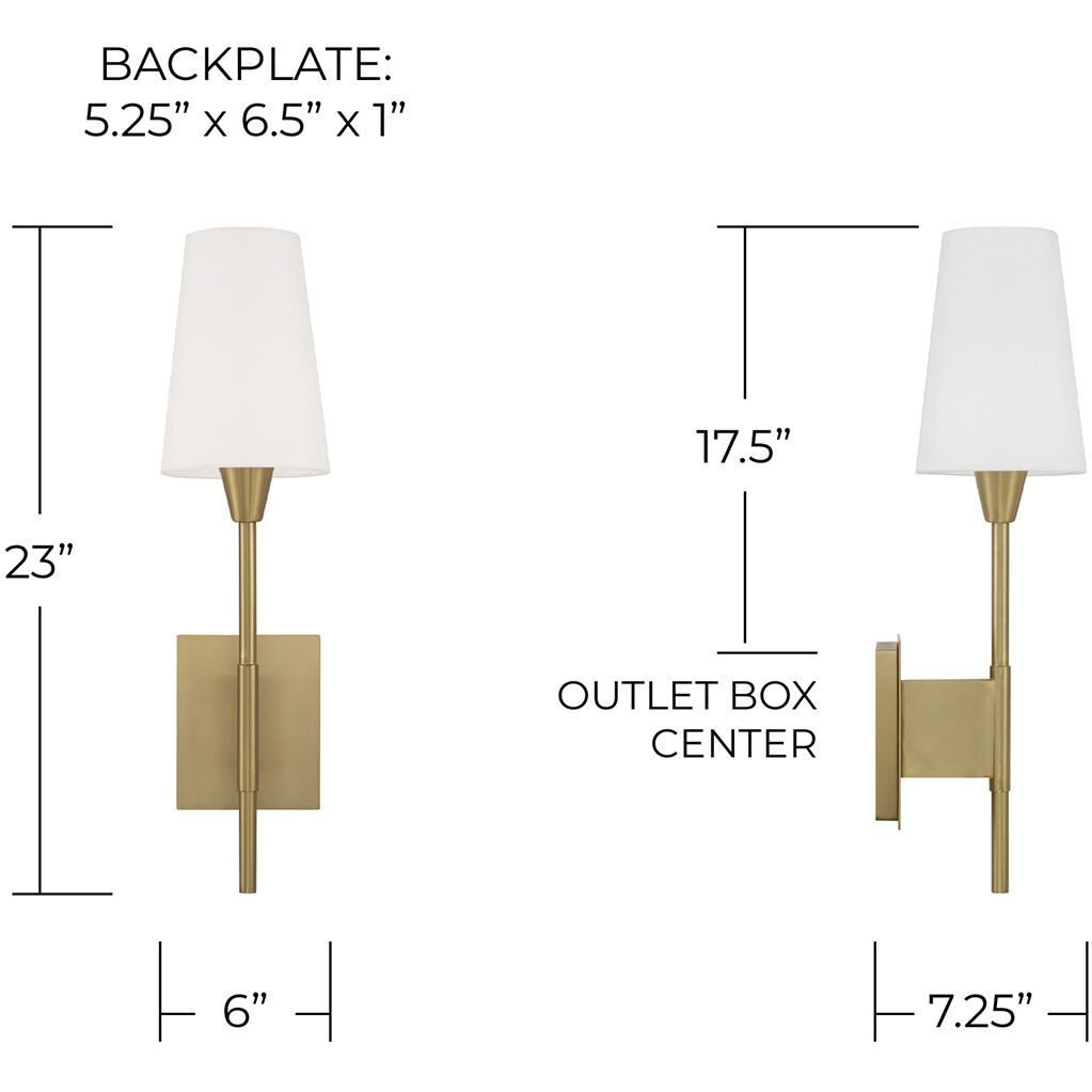 Leland 1 Light 6 inch Aged Brass Sconce Wall Light