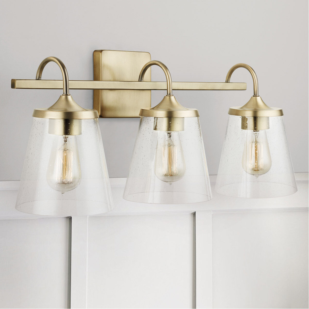 Jayne 3 Light 24.25 inch Aged Brass Vanity Light Wall Light