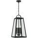 Leighton 4 Light 12 inch Black Outdoor Hanging Lantern