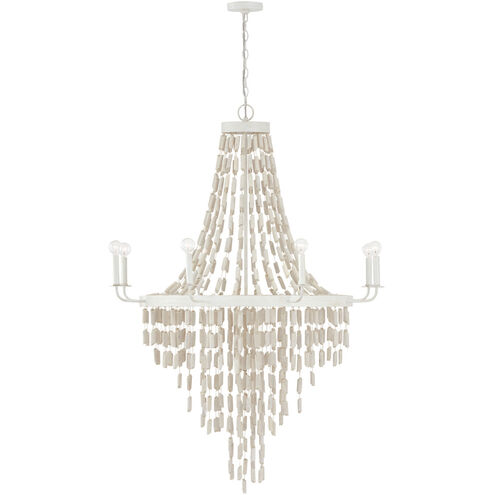 Carissa 8 Light 40.5 inch Organic White Chandelier Ceiling Light