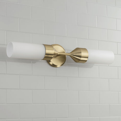 Devon 2 Light 5 inch Matte Brass Sconce Wall Light