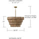 Ravi 4 Light 28.75 inch Light Wood and Patinaed Brass Pendant Ceiling Light