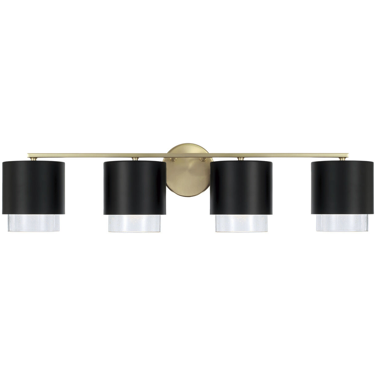 Weller 4 Light 33.5 inch Matte Brass and Black Vanity Light Wall Light