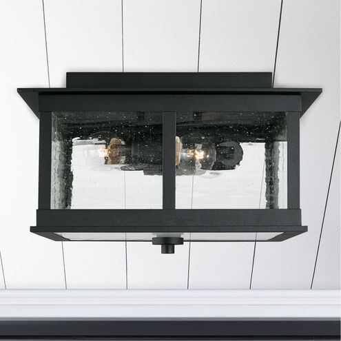 Barrett 3 Light 13 inch Black Outdoor Flush Mount