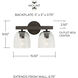 Clive 2 Light 15.5 inch Carbon Grey and Black Iron Vanity Light Wall Light