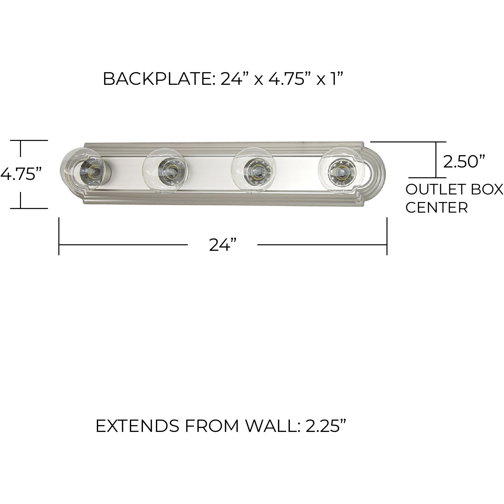 Alice 4 Light 24 inch Matte Nickel Vanity Light Wall Light
