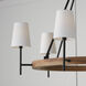Jonah 6 Light 42 inch Light Wood and Matte Black Chandelier Ceiling Light