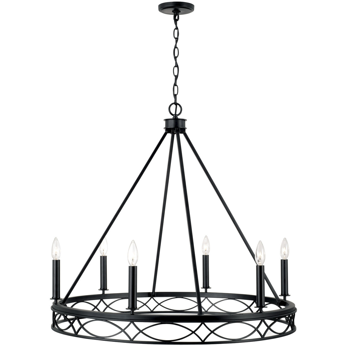 Avery 6 Light 32 inch Matte Black Chandelier Ceiling Light