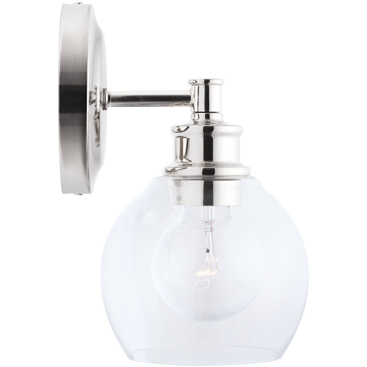 Mid Century 1 Light 6 inch Polished Nickel Sconce Wall Light