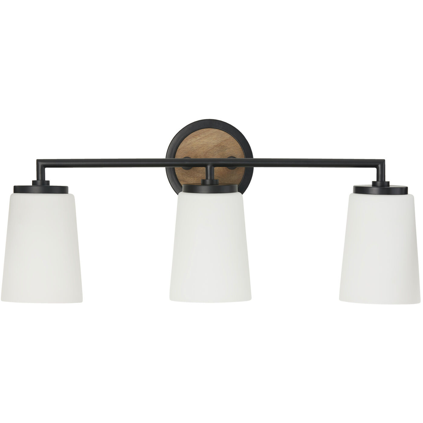 Jonah 3 Light 23.5 inch Light Wood and Matte Black Vanity Light Wall Light