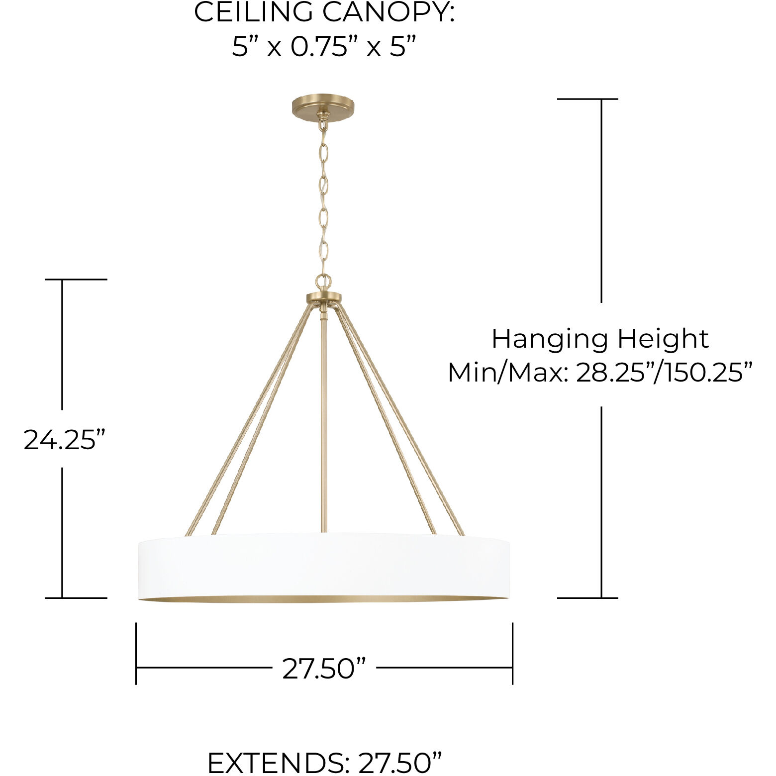 Weller 4 Light 27.5 inch Matte Brass and White Chandelier Ceiling Light