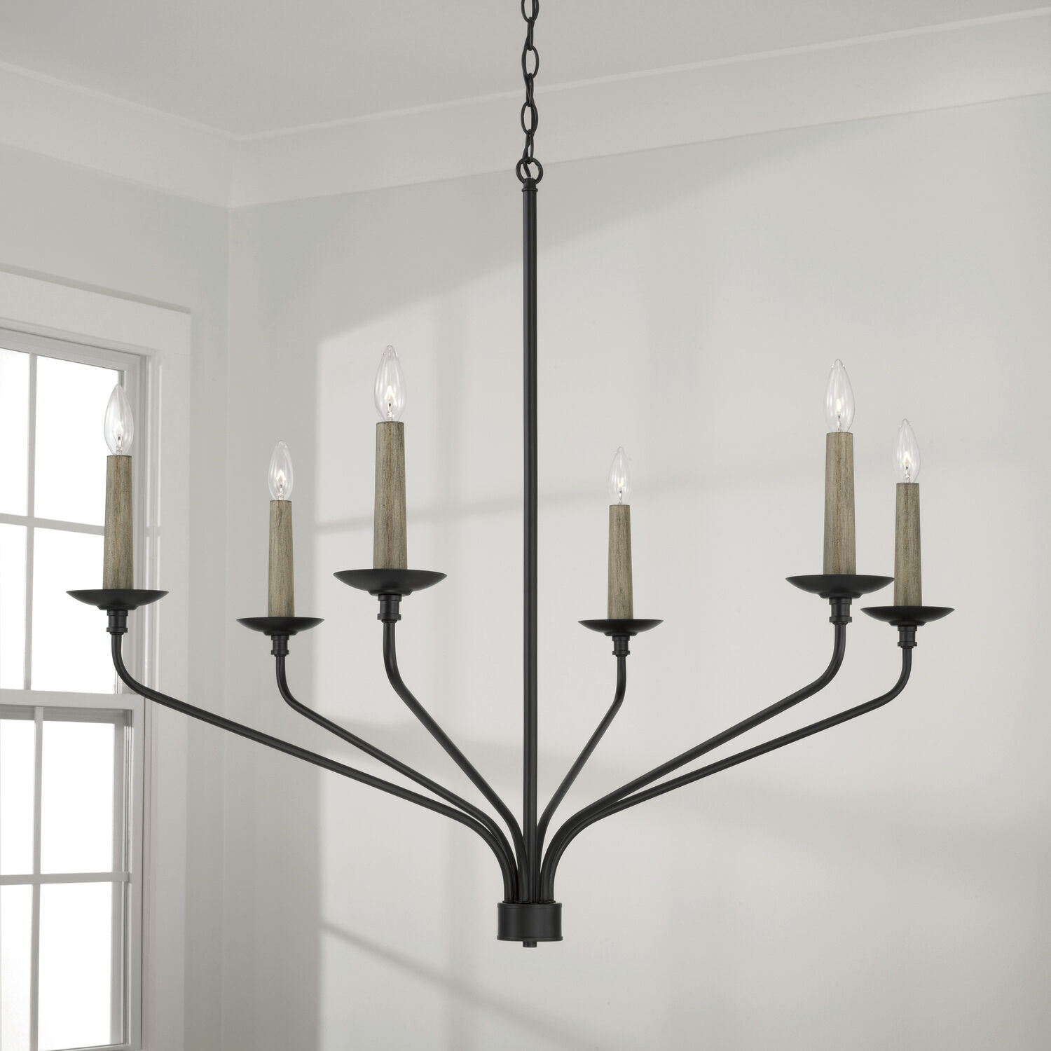 Wilder 6 Light 41 inch Matte Black Chandelier Ceiling Light