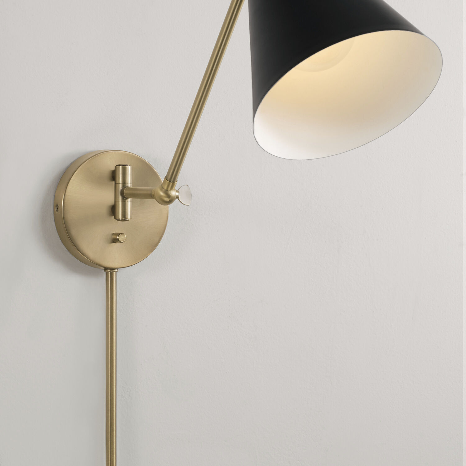 Bradley 1 Light 7 inch Aged Brass and Black Sconce Wall Light