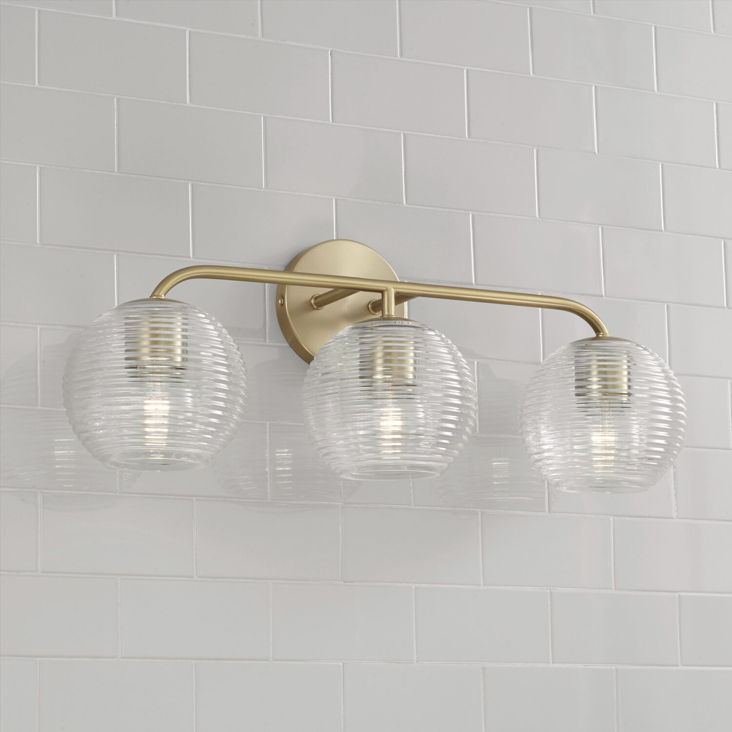 Dolan 3 Light 24.5 inch Matte Brass Vanity Light Wall Light
