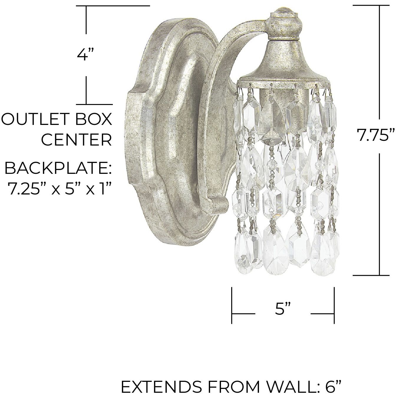 Blakely 1 Light 5 inch Antique Silver Sconce Wall Light