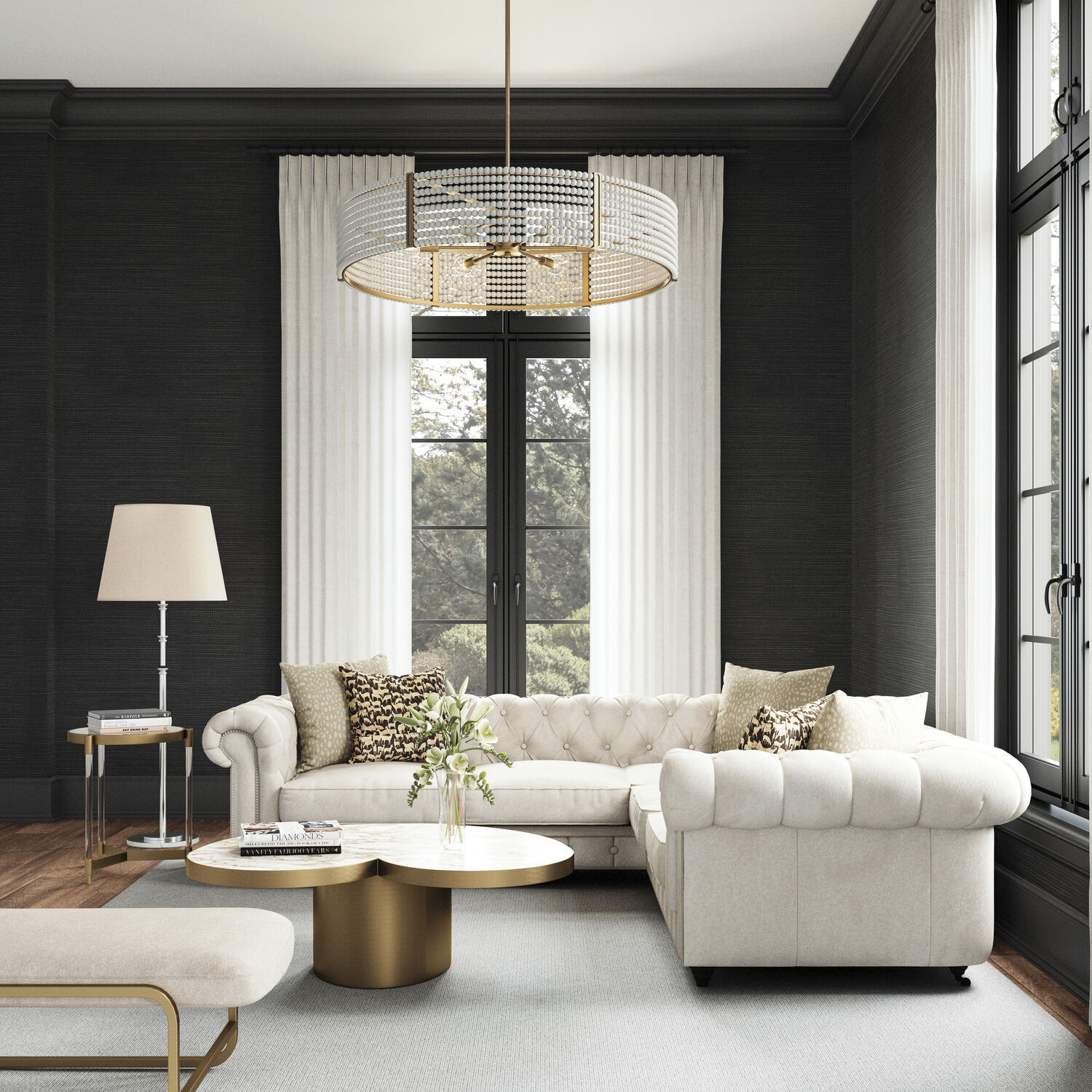 Capital Lighting 447161AP Brynn 6 Light 35 inch Aged Brass Painted Chandelier Ceiling Light