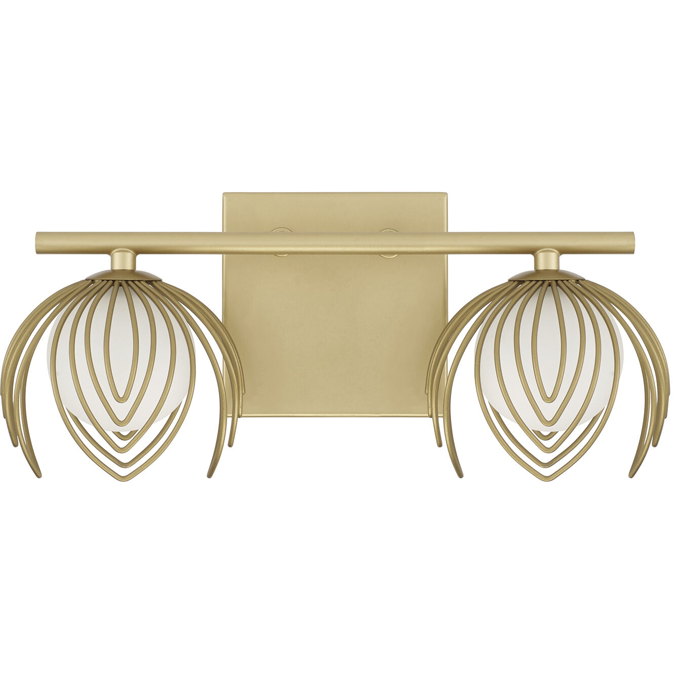 Flora 2 Light 14 inch Buffed Gold Vanity Light Wall Light