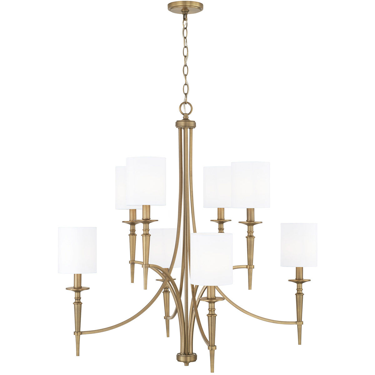 Abbie 8 Light 37 inch Aged Brass Chandelier Ceiling Light