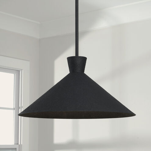 Paloma 1 Light 17.75 inch Textured Black Pendant Ceiling Light