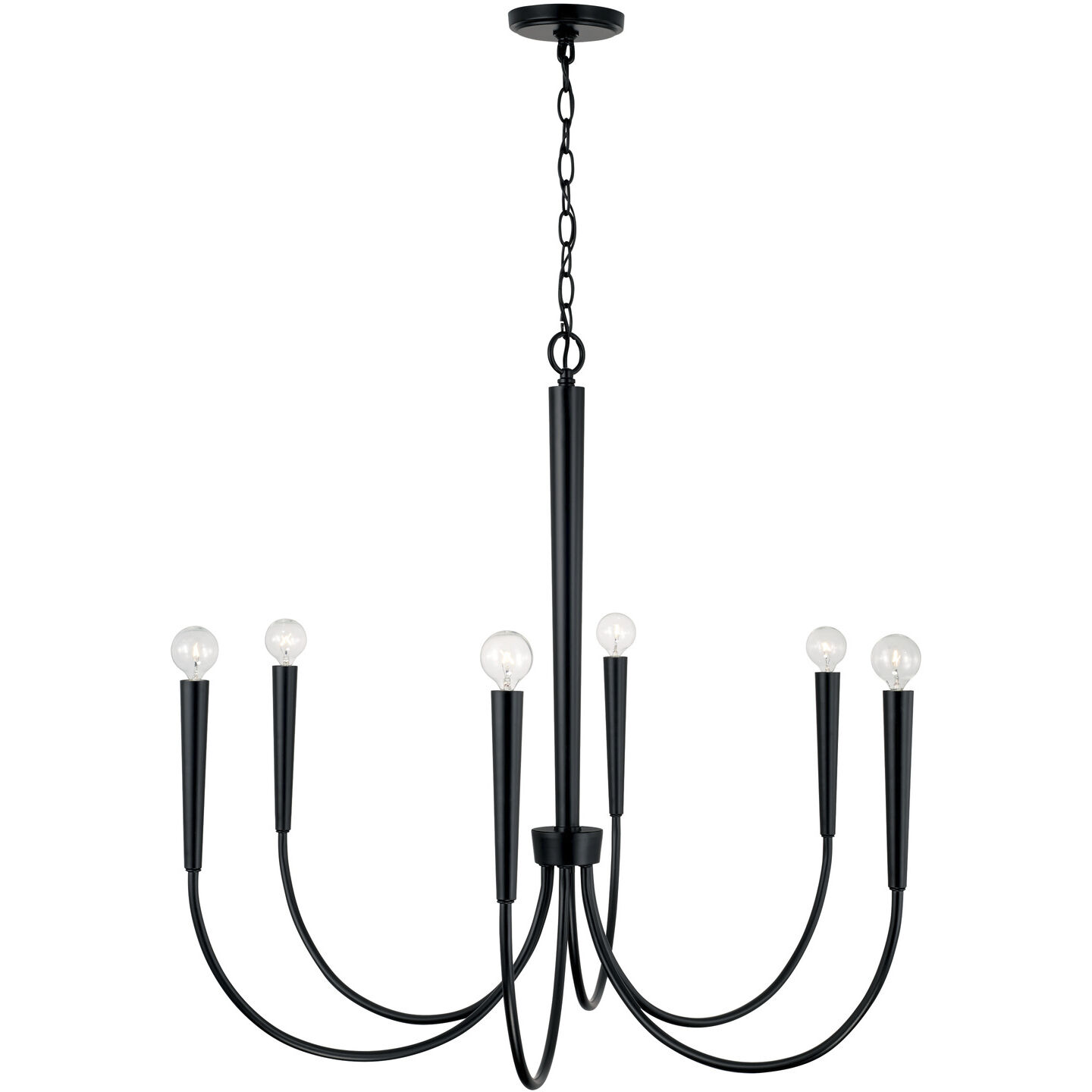 Holden 6 Light 33 inch Matte Black Chandelier Ceiling Light