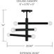 Zane 6 Light 20.5 inch Matte Black Semi-Flush Ceiling Light