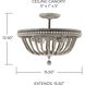 Kayla 2 Light 16 inch Mystic Sand Semi-Flush Mount Ceiling Light
