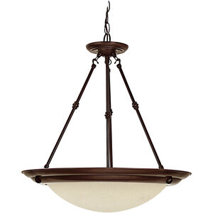 George 3 Light 20 inch Burnished Bronze Pendant Ceiling Light in Mist Scavo, Convertible Dual Mount
