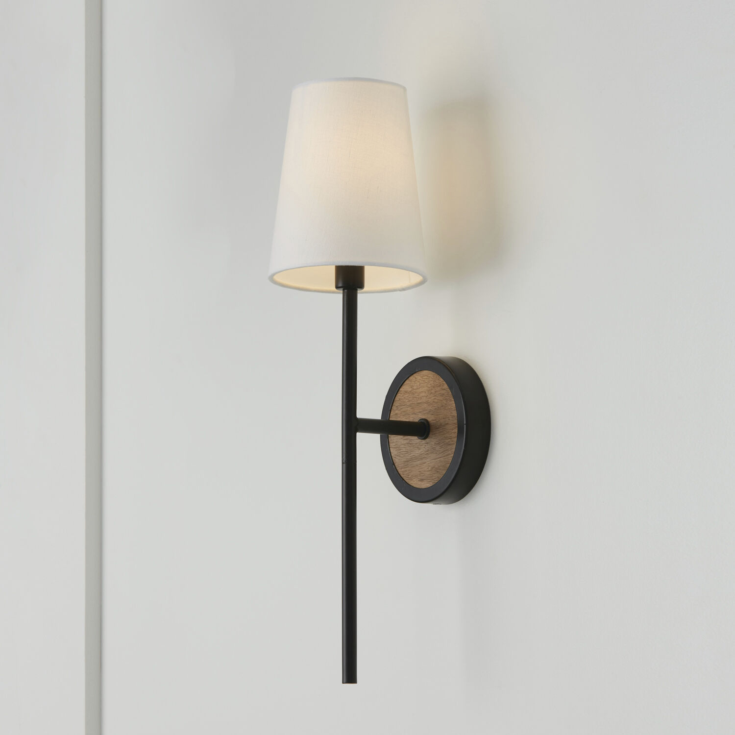 Jonah 1 Light 5 inch Light Wood and Matte Black Sconce Wall Light