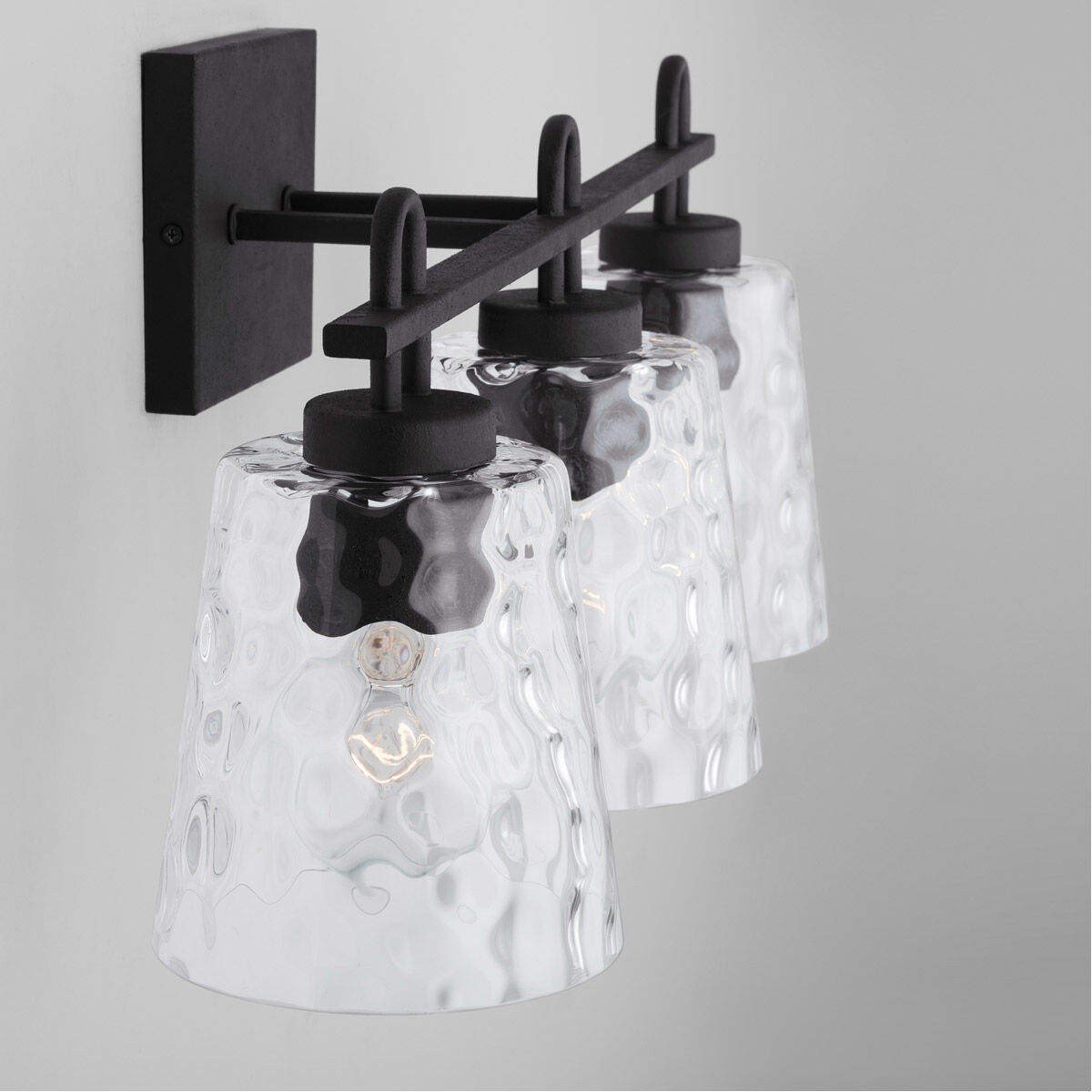 Fenton 3 Light 24 inch Black Iron Vanity Light Wall Light