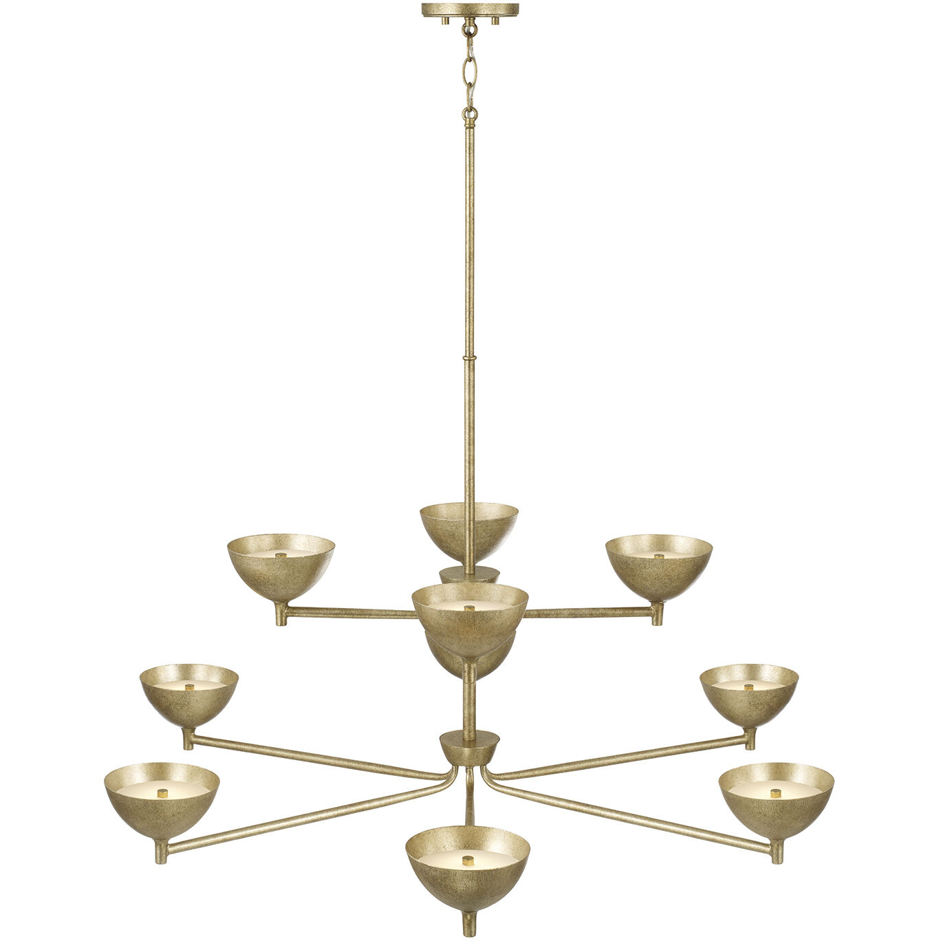 Francesca LED 43 inch Feathered Gold Chandelier Ceiling Light